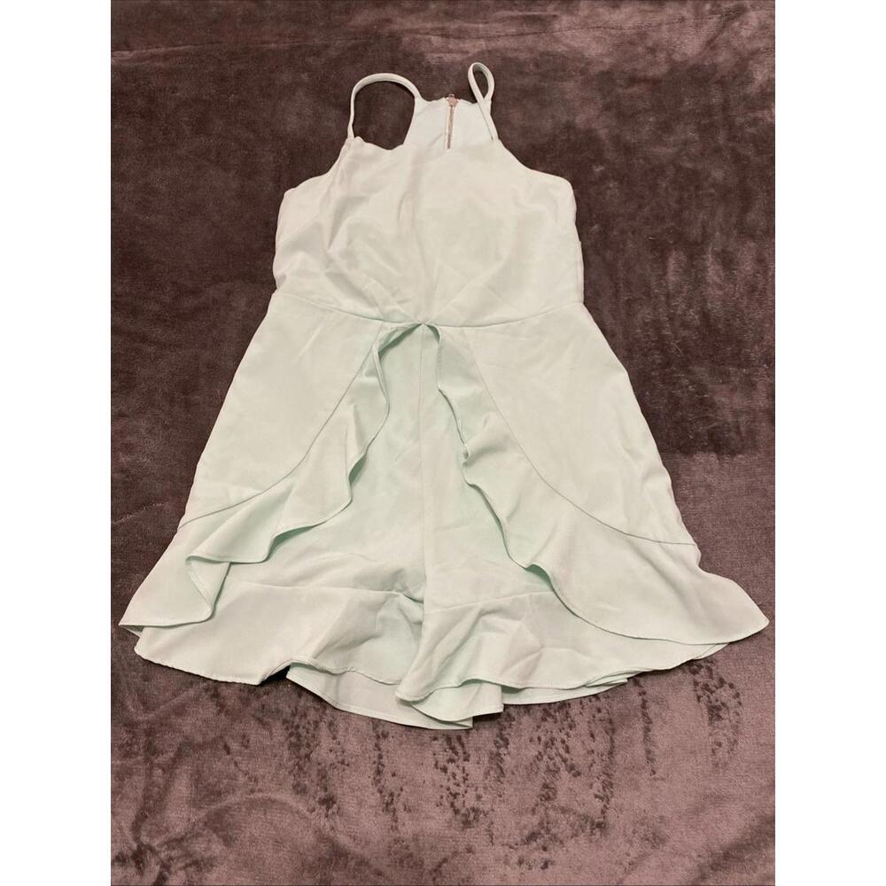 GB Girls Romper Mint Green Easter Shorts Jumper Sz 7 Spring Church Ruffles